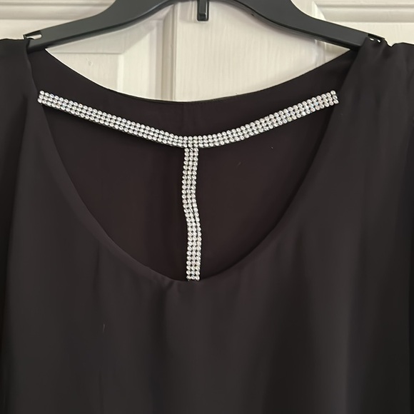 J.B.S. Black dress with Rhinestone T Accent size  1x - Picture 2 of 4